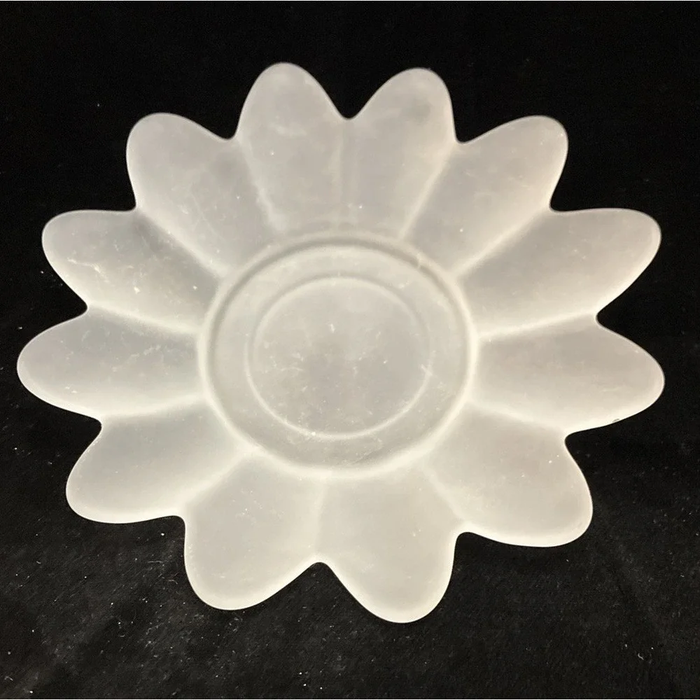Celestial Ball Indiana Glass Pillar Holder Satin Frost EAPG Sunburst Pattern